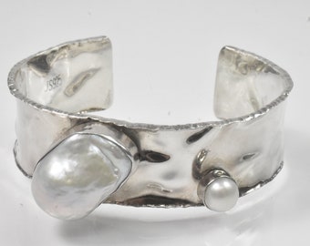 Designer JS 925 Sterling Silver Cuff Bracelet
