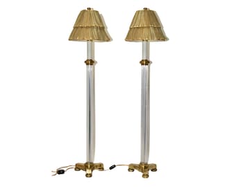 Frederick Cooper ~ Acrylic and Brass Buffet Lamps ~ Excellent Condition ~ Vintage Lamps