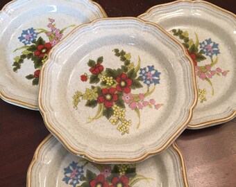 Mikasa Garden Club Flower Fest Dinner Plates Set Of 4 Etsy