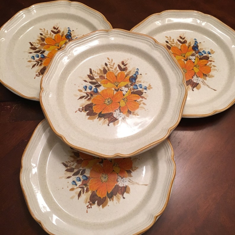 Mikasa Garden Club Flower Fest Dinner Plates Set Of 4 Etsy