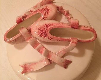 The Red Shoes Taste Setter by Sigma - Pink Ballerina Slippers Trinket Box