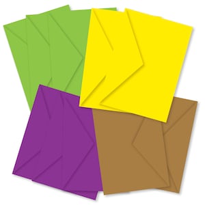Set of 10 colored luxury envelopes
