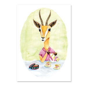 Animal lovers Gazelle pours tea image 1