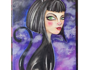 Cat girl painting