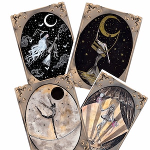 Ensemble de cirque sombre 4 cartes postales7/feuilles
