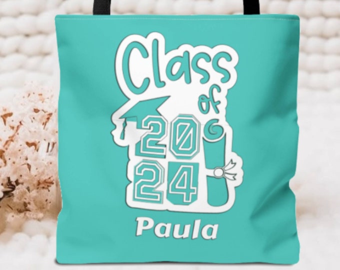 Personalized Senior Graduation Tote Bag, Canvas Tote, College Grad Gift, Graduate Class Of 2024 Gift Tote, Graduation gift Tote bag,