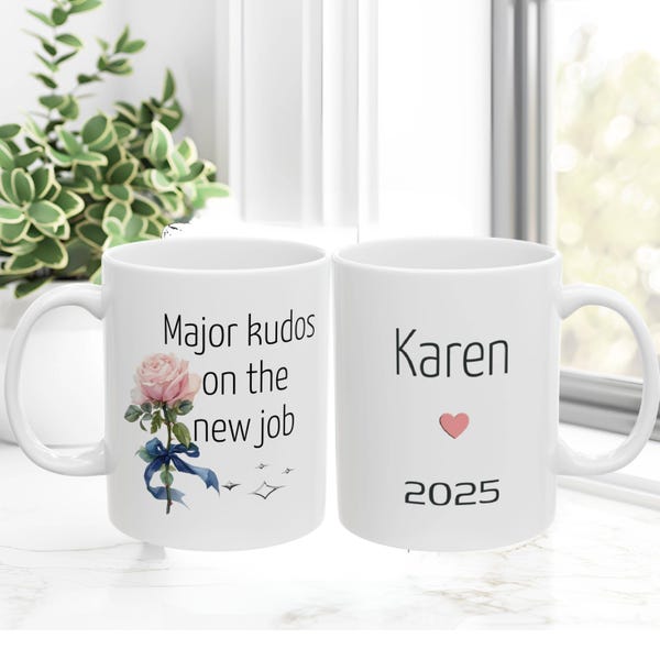 Personalized Ceramic Mug Congratulations Present New Job Promotion Gift for Friend Promotion Award