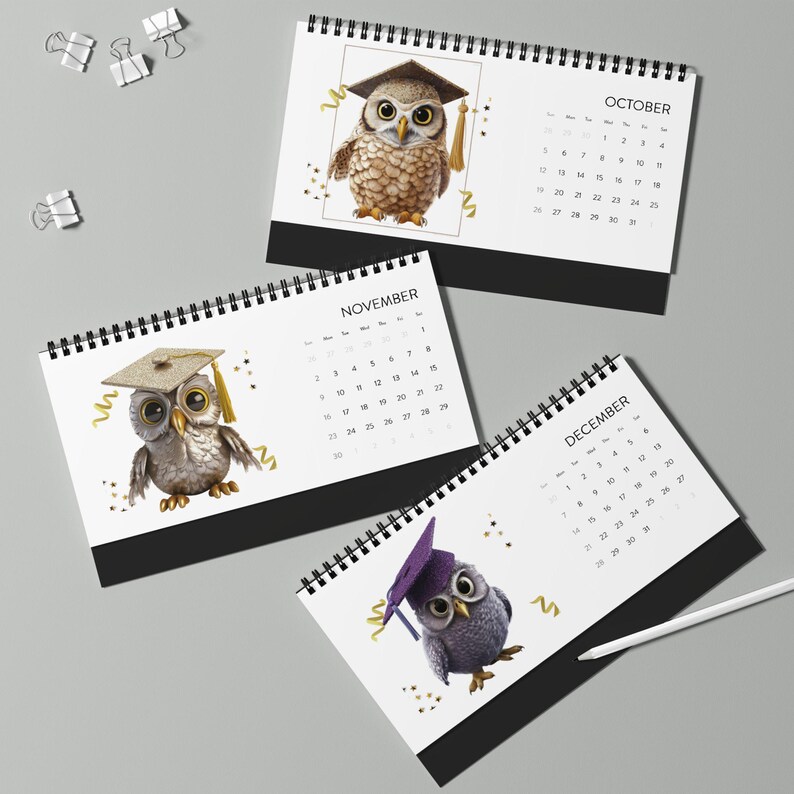 Desktop Student Flip Calendar Personalized Child's Monthly Calendar