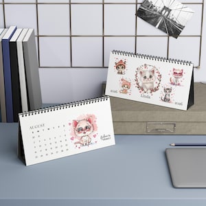 Custom Cat Desktop Calendar 2026: Personalized Monthly Planner