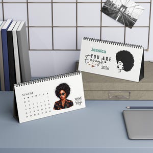 Black Women Empowerment Desktop Calendar 2026: Office Desk Decor
