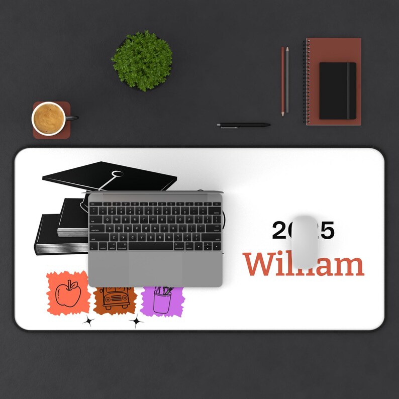 Personalized Graduation Desk Mat, Inspirational Workspace Accessory - Etsy