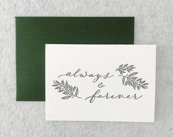 Always & Forever | Valentines, Love, Wedding Celebration Greeting Card