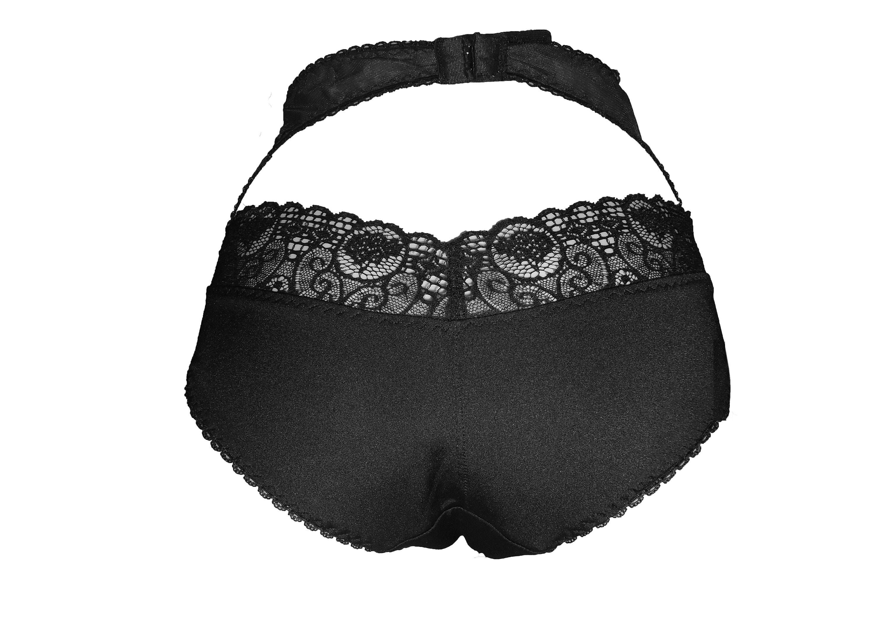 Highwaisted Panties Open to the Back Panties Woman Black Lace Etsy
