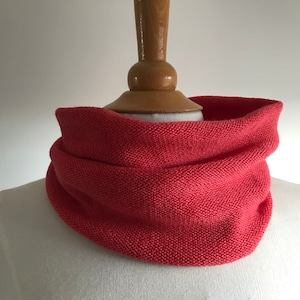 Merino Snood - Bright Coral