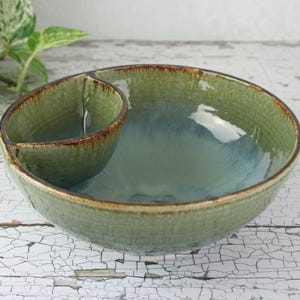 Personalised Handmade Ceramic Chip and Dip Bowl, Pottery, Snack Set, Kitchenware
