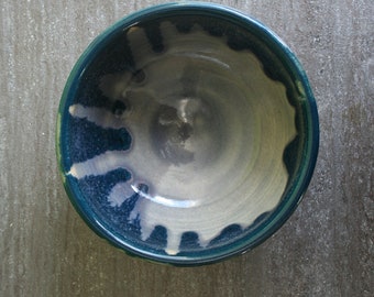 Glazed Blue Ceramic General Purpose Bowl d