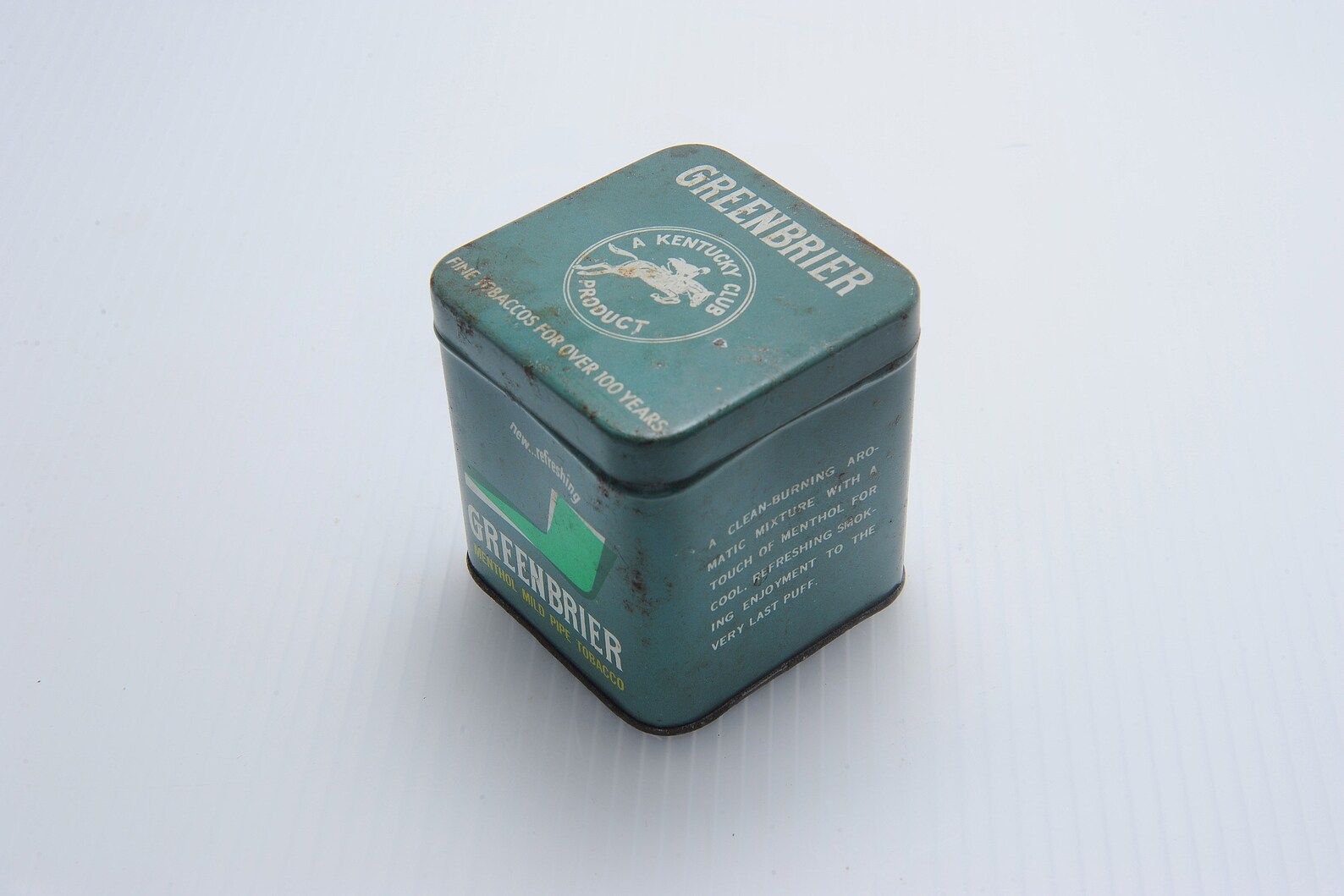 Vintage Tobacco Tin Greenbrier Pipe Tin Green Leaf Box 420 Etsy