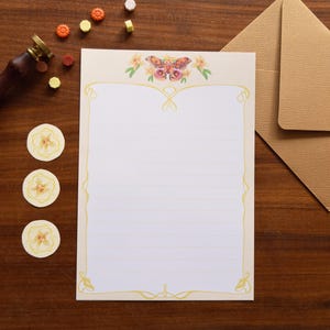 Set di carta da lettere Rosy Moth // grazioso set di carta da lettere, posta ordinaria