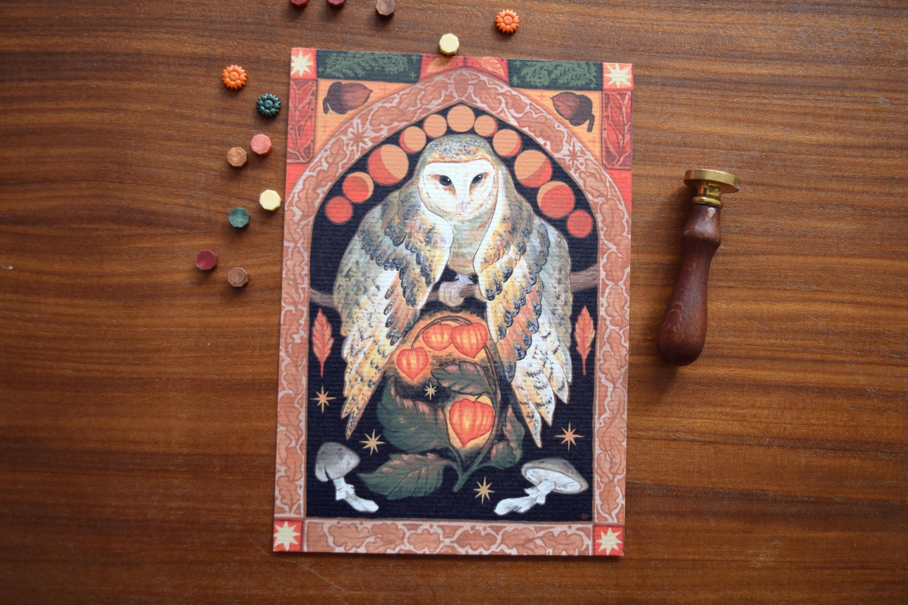 Owl Plaid // Owl illustrated art print