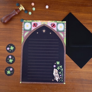 Set di cancelleria Bunny Plaid // Set di carta da lettere con motivo cottage core