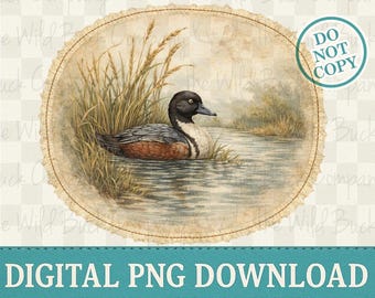 Vintage Loon Duck Patch PNG Download