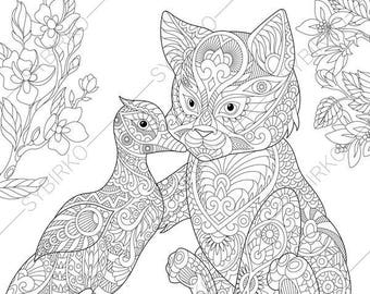 Download Maine Coon Cat. Kitten. 2 Coloring Pages for National Pet ...