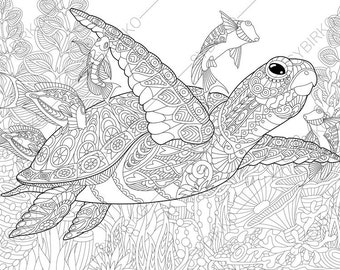 Coloring pages for adults. Stingray. Manta ray. Ocean fish ...
