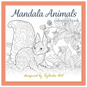 Wildlife animals coloring pages. Coloring book for adults and kids. Mandala coloring bundle. Printable PDF coloring book. Instant Download. image 2