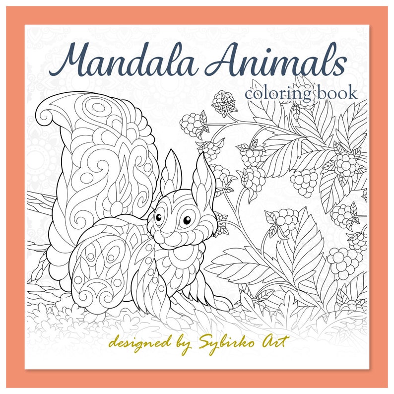 Wildlife animals coloring pages. Coloring book for adults and kids. Mandala coloring bundle. Printable PDF coloring book. Instant Download. image 2