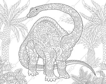 Dinosaur Adult Coloring Pages 6