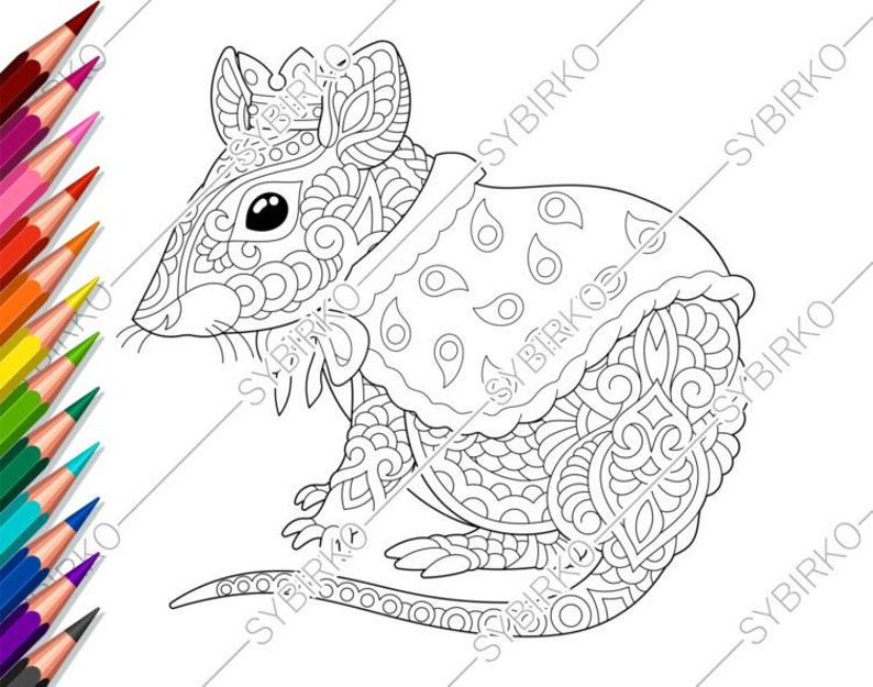 Download Coloring pages for adults. Mouse. Rat. King. Adult ...