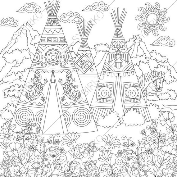 Teepee Coloring Page