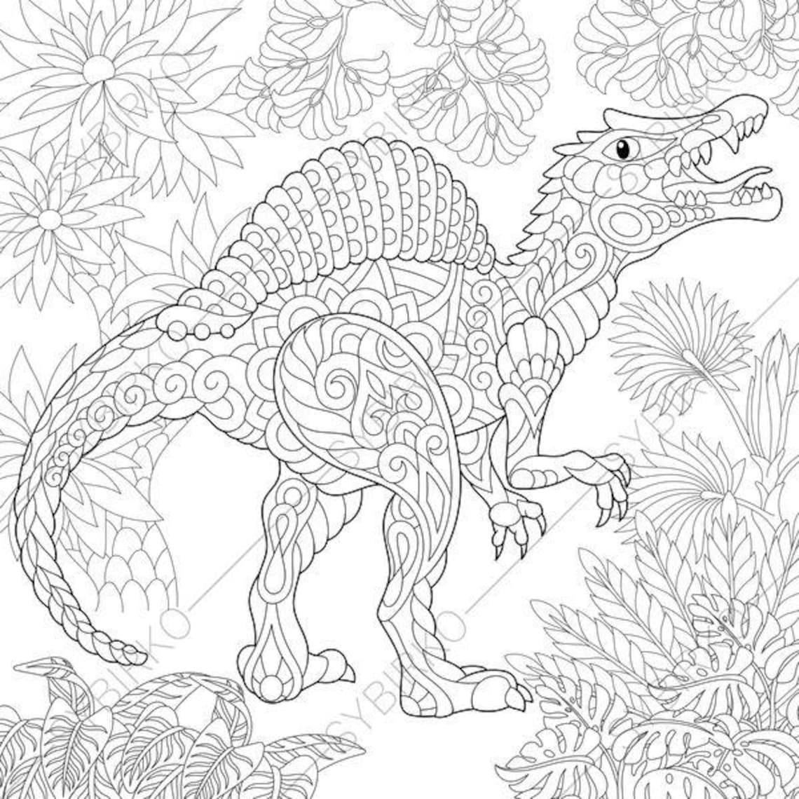Spinosaurus Dinosaur. Dino Coloring Pages. Animal coloring | Etsy