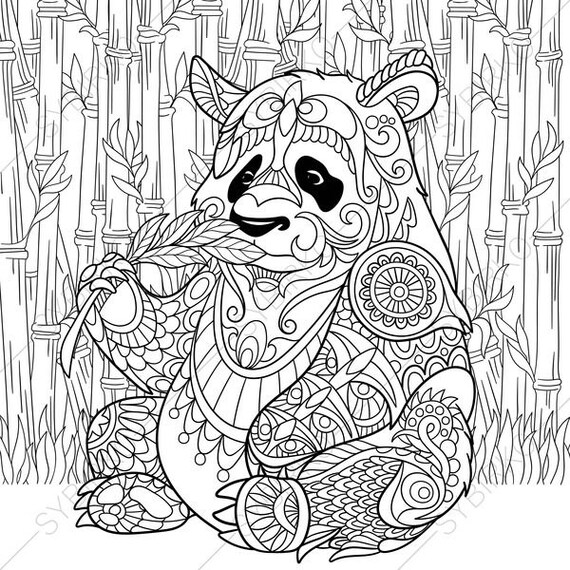 Panda Bear. 2 Coloring Pages. Animal coloring book pages ...