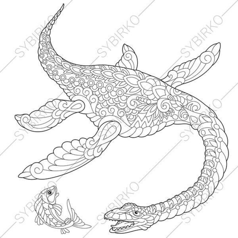 Plesiosaurus Dinosaur. Dino Coloring Pages. Animal ...