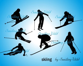 Skier Silhouette | Etsy