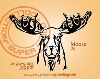 Download Moose Head Svg Etsy