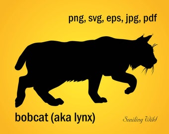 lynx silhouette etsy