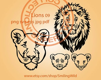 Download Lion And Cubs Svg Etsy