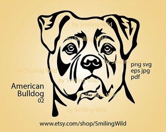 Download American Bulldog Svg Etsy