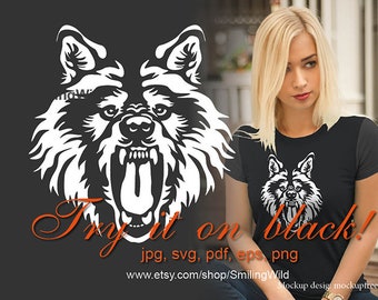 Angry Wolf Art Etsy