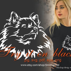 Duitse Spitz clip art svg gezicht, hond spitz vector grafische kunst, spitz Graveerbare digitaal ontwerp