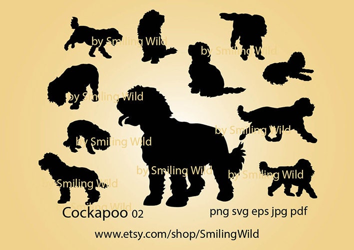 Cockapoo Svg Silhouette Dog Vector Graphic Art Cockapoo Cut - Etsy UK