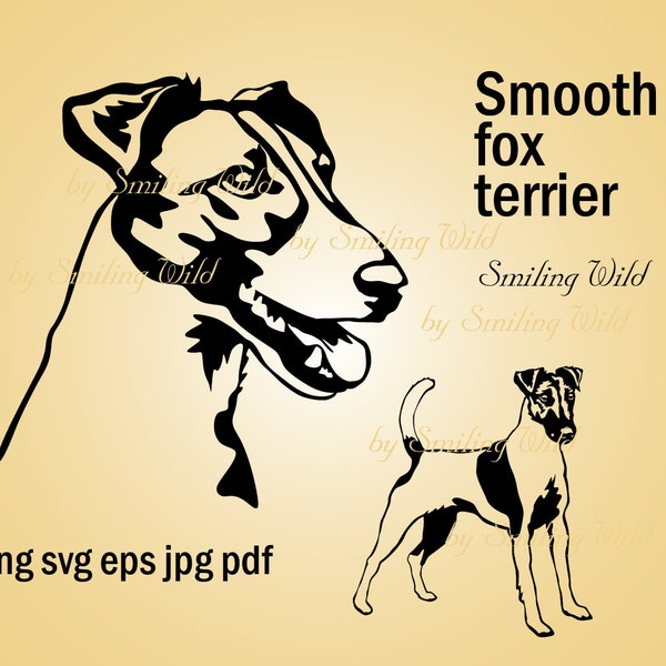 Glatte Foxterrier Hund svg Vektor Grafik Foxterrier Vektor Skizze Clipart Kunstwerk geschnitten Datei schneidbar png