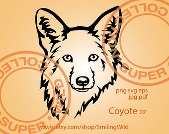 two Extra Nice Coyote faces for crafts complete real colorful item hunter art 