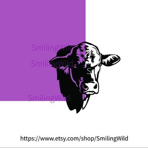Beefmaster Svg Bull Vector Portrait, Cattle Clip Art, Beefmaster Head ...