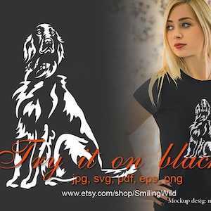Setter irlandese svg png grafica vettoriale arte, cane clipart tagliabile cricut setter irlandese rosso file di taglio design digitale