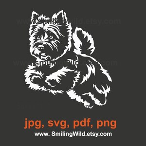 Cairn Terrier SVG & PNG vector graphic | Dog agility jump svg | white dog clipart design