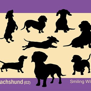 Dachshund (02) svg dog clipart design cut file silhouette Dachshund cuttable printable artwork digital png eps vector graphic file