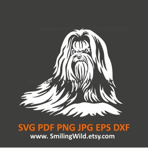 White Maltese Dog Vector Clipart: SVG PNG DXF Graphic files, Cricut & Laser Cut File
